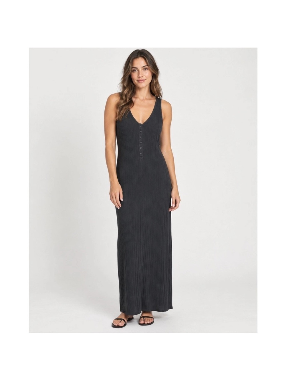 aerie double v henley bodycon maxi dress